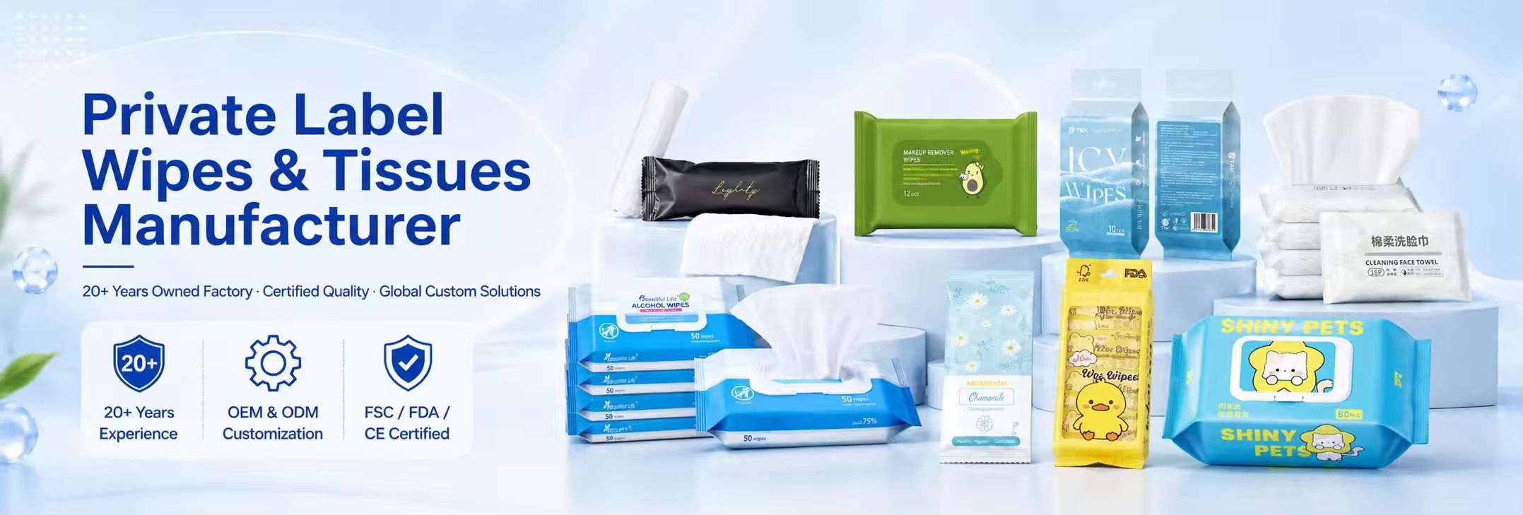 Trusted in 50+ countries — one-stop disposable wipes & tissue solutions for every industry
