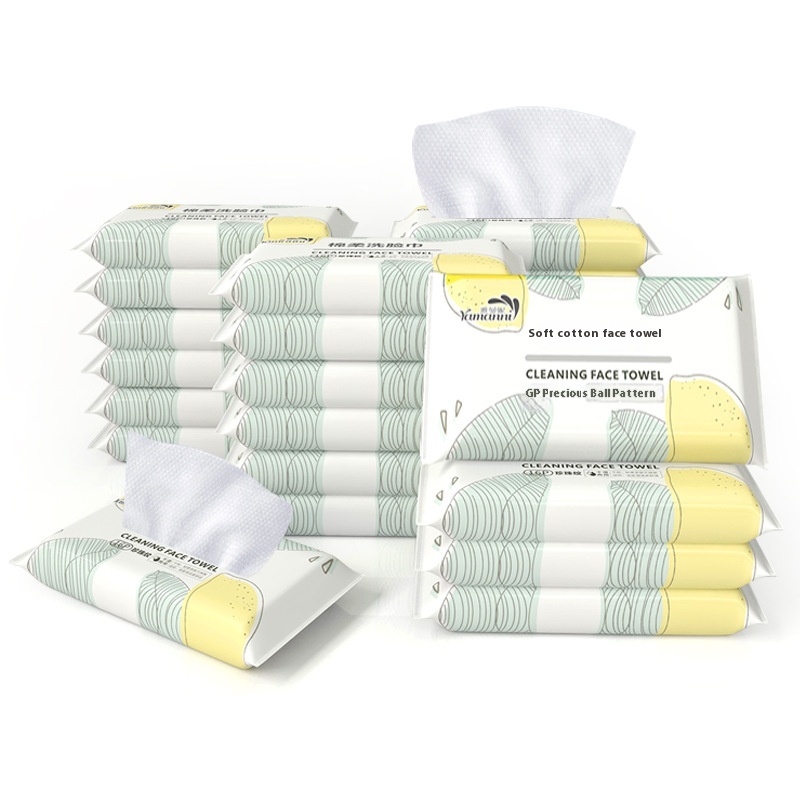 Factory Custom 16pcs Soft Portable Pure Cotton Wet/Dry Cleaning Facial Wipes Clean Face & Hands Towel Feminine Type 图5
