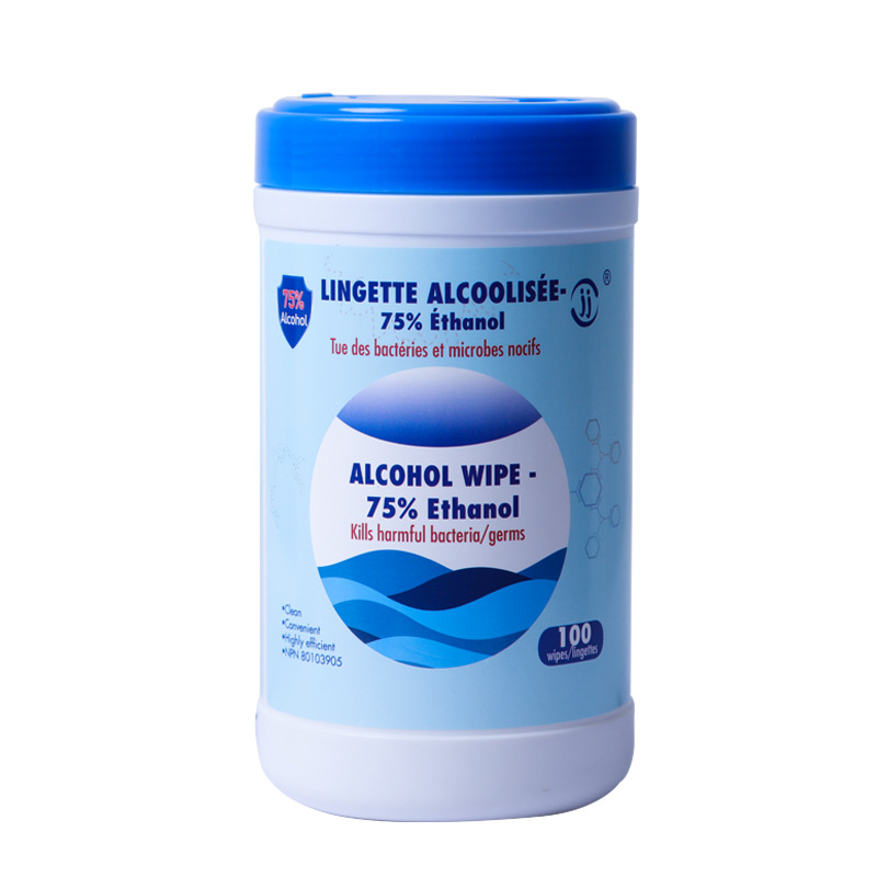 Factory Custom 75% Alcohol Wet Wipes 100 Draws 99.9% Sterilization Rate for CleaningMOQ10000bags