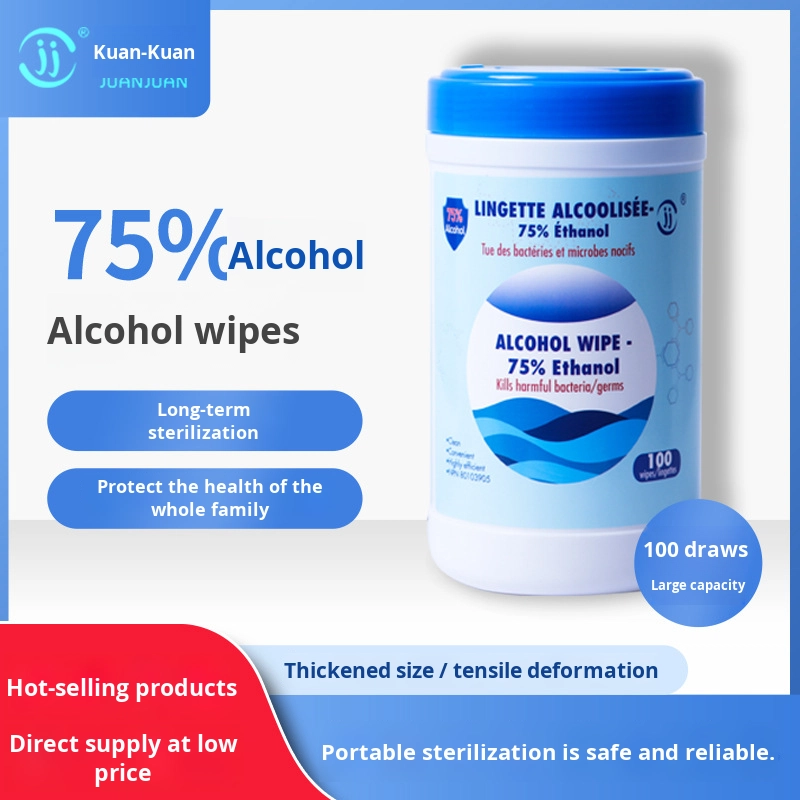 Factory Custom 75% Alcohol Wet Wipes 100 Draws 99.9% Sterilization Rate for CleaningMOQ10000bags 图5