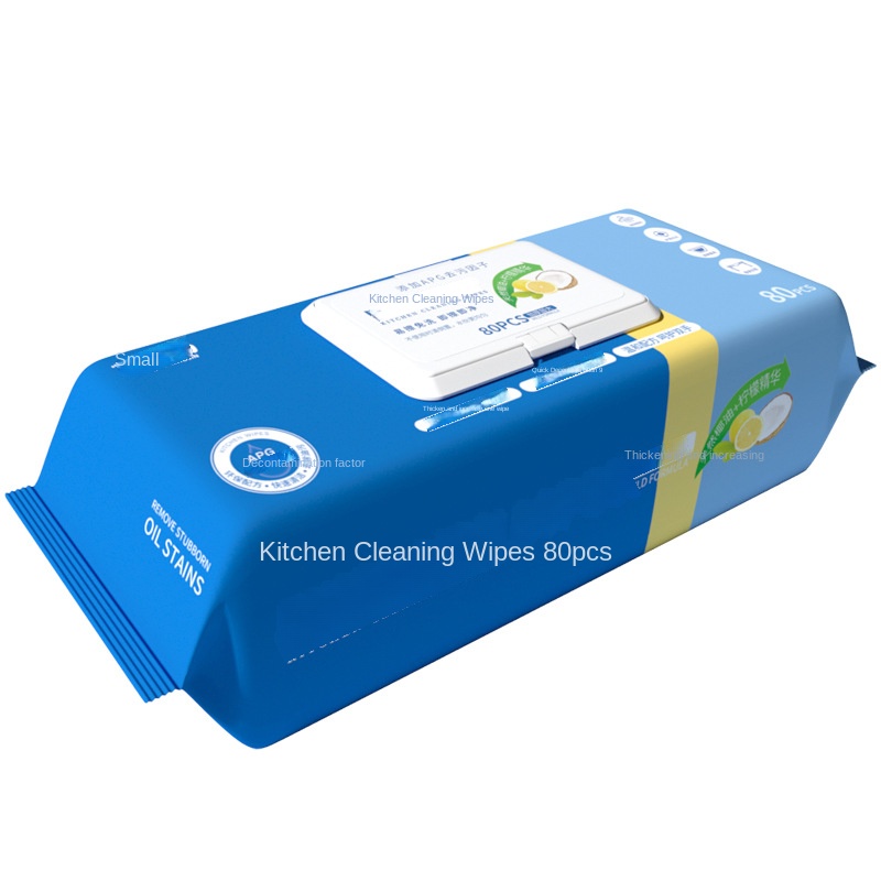 Factory Custom Extra Large 80 Count Disposable Kitchen Cleansing Wipes Eco-Friendly for Oil Stains Removal