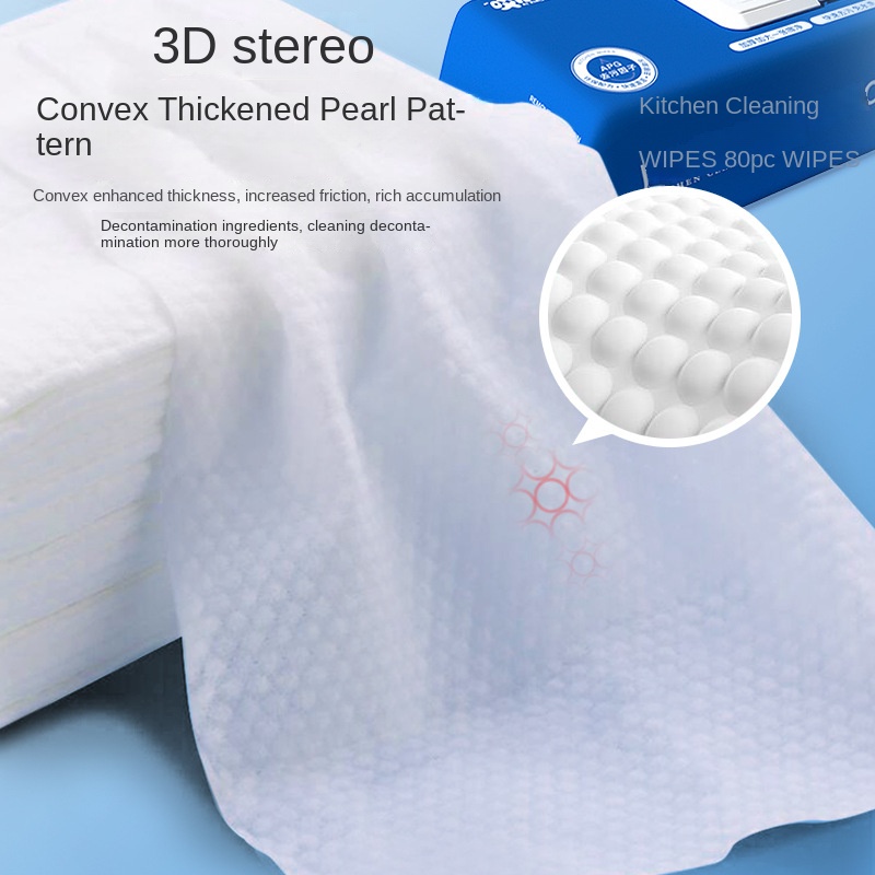 Factory Custom Extra Large 80 Count Disposable Kitchen Cleansing Wipes Eco-Friendly for Oil Stains Removal 图5