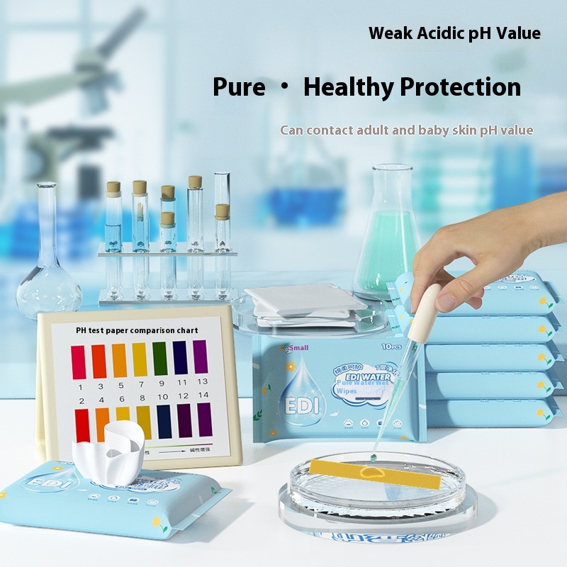 Factory Custom Logo 10 Pcs Eco-Friendly Pure for Water Soft Non-Irritating Baby Wet Wipes for Infants Hand Mouth Nose Care 图4
