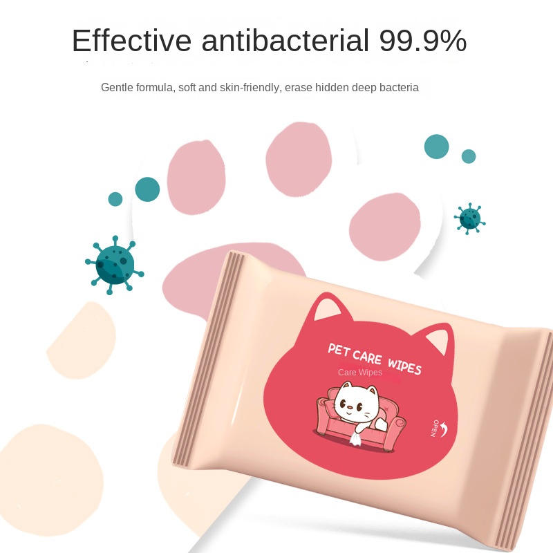 Factory Custom Logo 10pcs Eco-Friendly Pet Wipes No Irritation for Cleaning Pets' Tear Foot Butt 图3