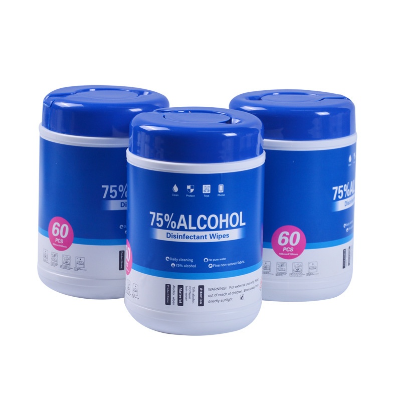 Factory Custom Logo 75% Alcohol Wipes 60 Pcs Bucket for Office & Home for Car Hotel Cleaning Multipurpose SterilizationMOQ10000buckets 图2