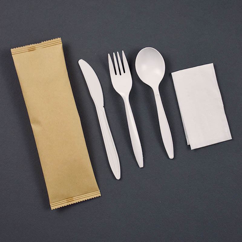 Factory Custom Logo Biodegradable Corn Starch Disposable Cutlery Western Steak Restaurants Modern Parties Fork Knife Plastic 图3