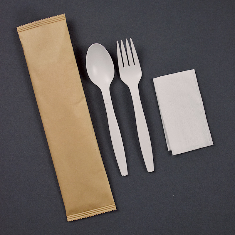 Factory Custom Logo Biodegradable Corn Starch Disposable Cutlery Western Steak Restaurants Modern Parties Fork Knife Plastic 图4