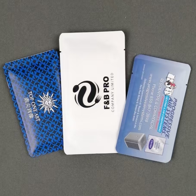 Factory Custom Logo Eco-Friendly 1-Piece Wet Wipes Four Side Seal for Aviation Catering Travel & Commercial Advertisement 图2