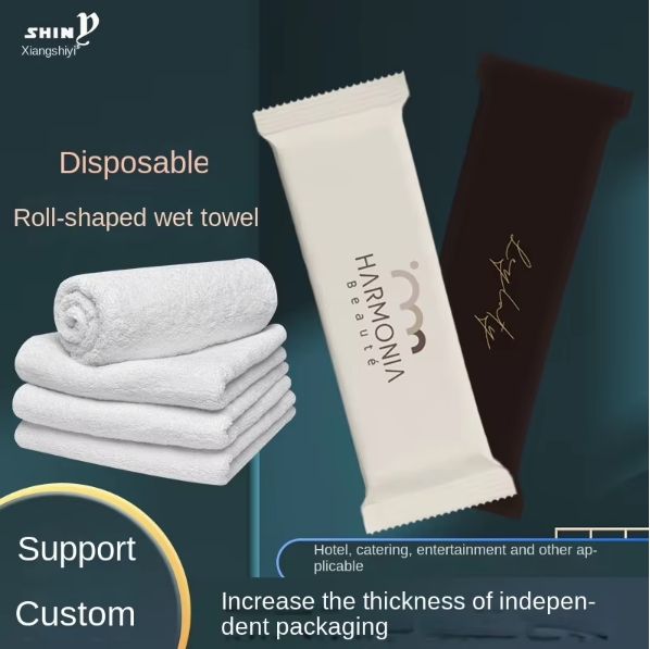 Factory Customize Logo Package Disposable Single Roll Wet Towel for Club Hotel Restaurant Cafe Exhibition Premium 图2