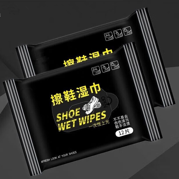 Factory Customized Logo 12Pc Shoe Wiping Wet Wipes for Travel Shoes, Leather Shoes, Sports Shoes, White Shoes