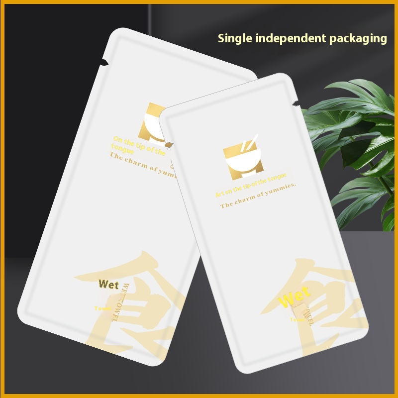 Factory Customized Logo Eco-Friendly 23x23cm Four-Sided Seal Wet Towel Made Polyester for Hotel Club Catering Chain Restaurants 图2