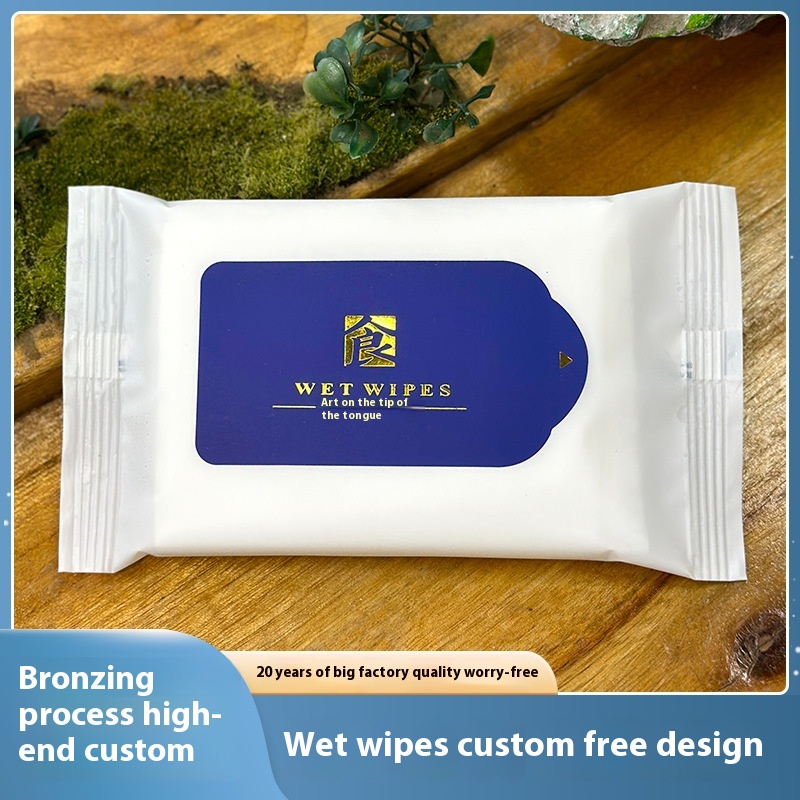 Factory Customized Logo Hot Stamping 5-Piece Disposable Wet Wipes for Commercial Catering & Hotels 图2