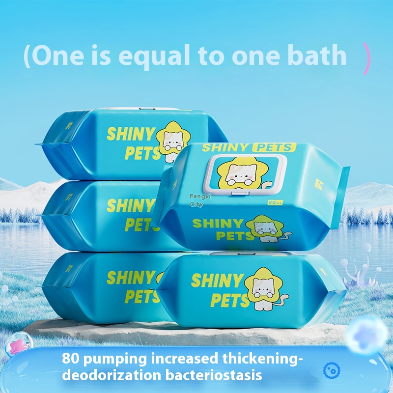 Factory Customized Logo Package Eco-Friendly Portable Cats Dogs 6 Count Pet Wipes for Pets Full Body Cleaning 图6