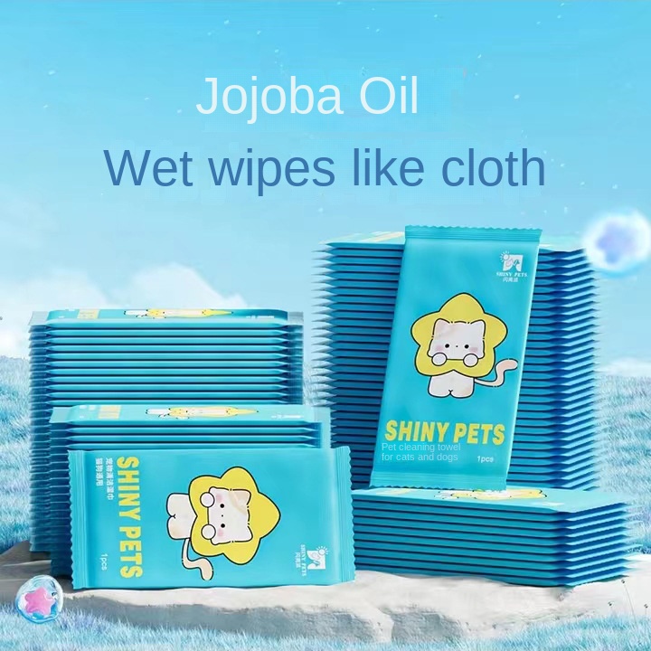 Factory Customized Logo Package Eco-Friendly Shiny Pie Cats Dogs 80 Count Pet Wipes for Pets Full Body Cleaning 图4