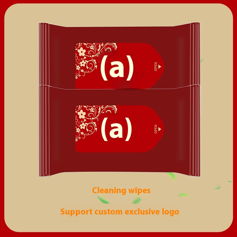 Factory Small Order Customized Print Logo 5-piece Disposable Increase and Thicken Wet Wipes for Wedding Banquet 图5