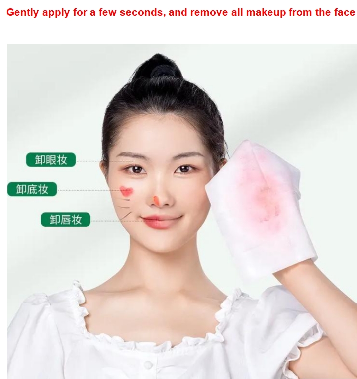 High Quality Eco-Friendly Makeup Remover Wipes Waterproof Eye Makeup Wipes for Home/Travel Feminine Type 图3