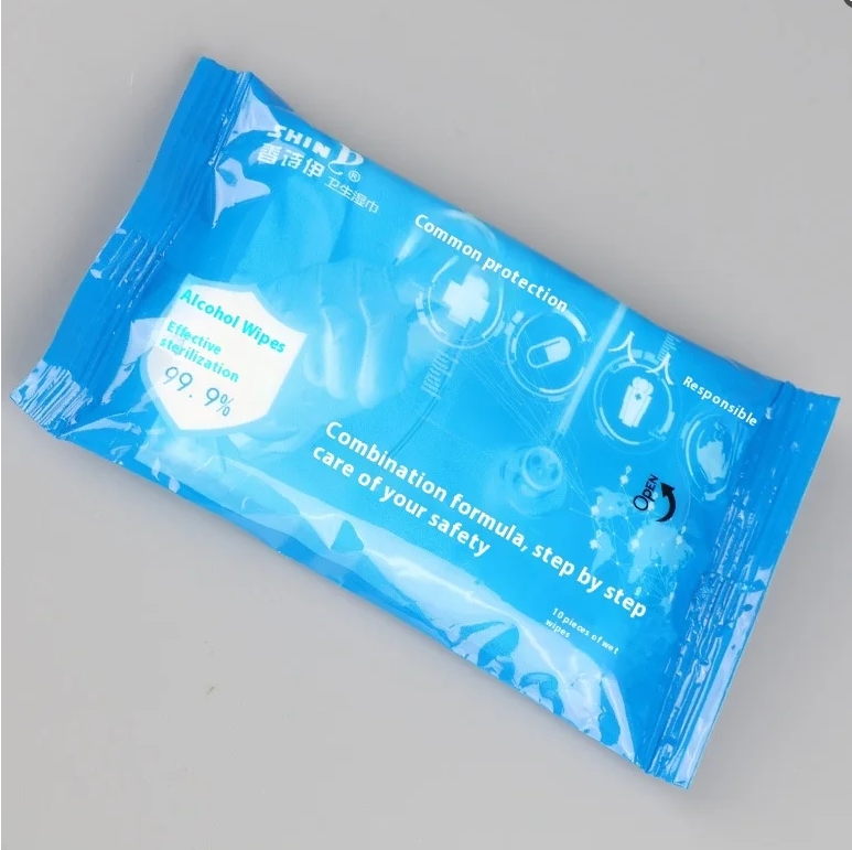 High Quality Factory Customized Multipurpose 10PCS 75% Alcoholic Wet Wipes with Sterilization Rate Reaches 99.9% 图2
