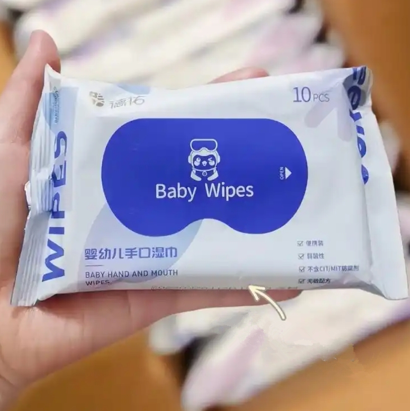 Hot Sale 10 Pcs Eco-Friendly Soft Non-Irritating Baby Wet Wipes Factory Customized Logo for Infants and Pregnant Women 图5