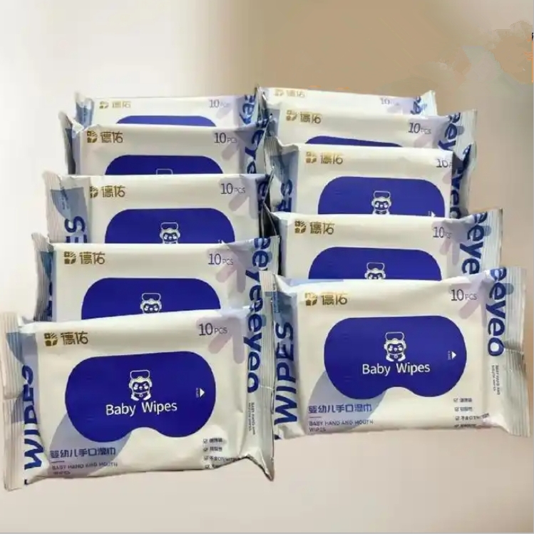 Hot Sale 10 Pcs Eco-Friendly Soft Non-Irritating Baby Wet Wipes Factory Customized Logo for Infants and Pregnant Women 图6