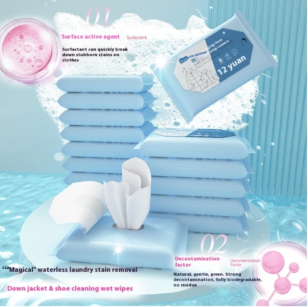 Hot Sale Factory Custom Logo Multi-effect Disposable 12pcs Down Jackets Wet Wipes for Cleaning of Down Jacket Stains 图4