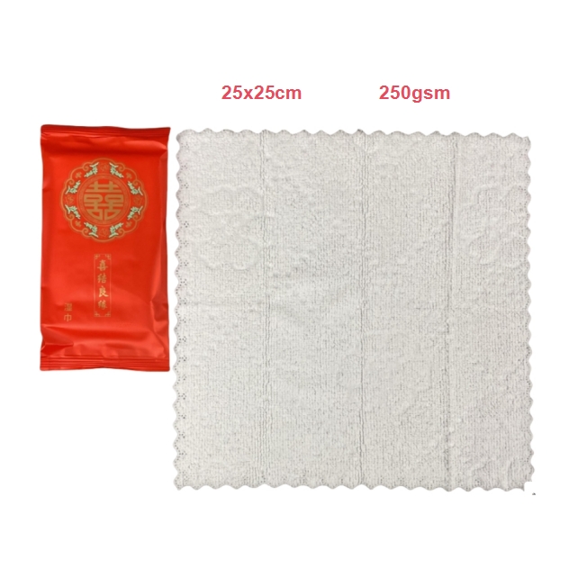 Hot Sale Factory Custom Logo Pack 1pc Large 25x25cm Wet Towel Thickened and Eco-Friendly for Hot Pot Chain Catering Shop 图2