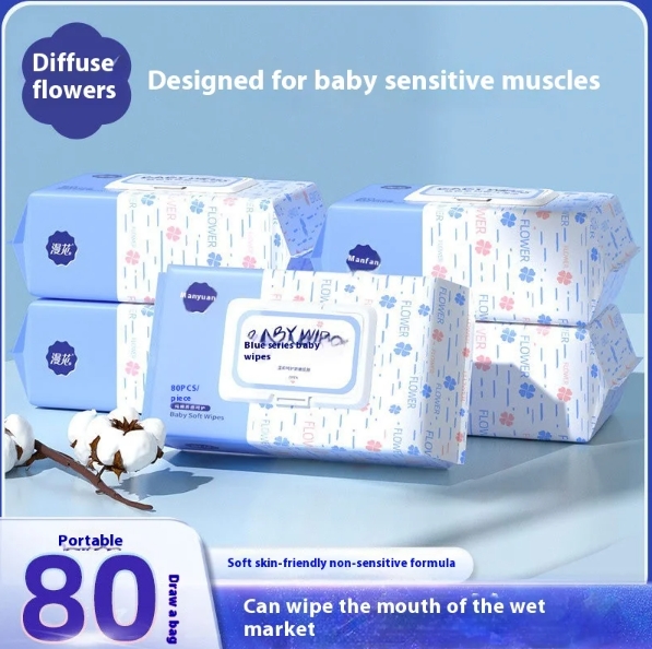 Hot Sale Organic Baby Wipes Factory Supplied Disposable Soft Clean Wet Wipes Unscented 80pcs Eco-Friendly for Baby's Mouth 图2