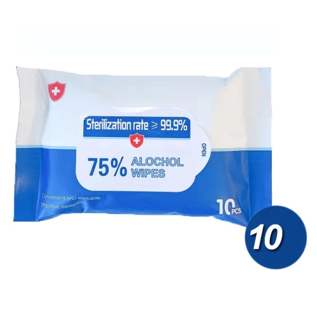 OEM Factory Custom Logo 10pcs 75% Alcoholic Wet Wipes 99.9% Sterilization Rate Eco-Friendly for Car Clean Hotel Restaurant 图4