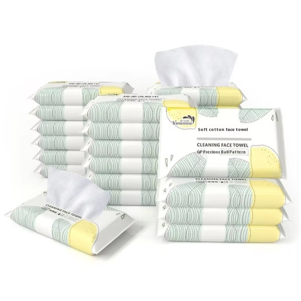 OEM Factory Custom Logo 16pcs Soft Cotton Wet & Dry Facial Wipes Skin Friendly for Face Hands Cleaning Portable for Feminine Use