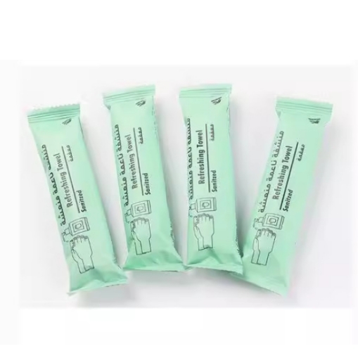 OEM Factory Custom Logo Eco-friendly 100% Pure Cotton Wet Towel Single Roll 24x24cm for Catering Hotels Clubs Cafes