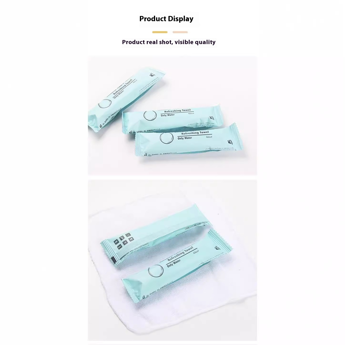OEM Factory Custom Logo Eco-friendly 100% Pure Cotton Wet Towel Single Roll 24x24cm for Catering Hotels Clubs Cafes 图4