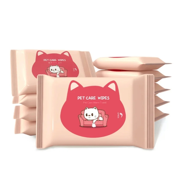 OEM Factory Custom Logo Eco-Friendly 10Pcs Pet Wipes Bacteriostatic Non-Scrubbing Cleansing Foot Tears for Pets Special Wipes