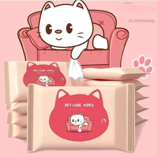 OEM Factory Custom Logo Eco-Friendly 10Pcs Pet Wipes Bacteriostatic Non-Scrubbing Cleansing Foot Tears for Pets Special Wipes 图2