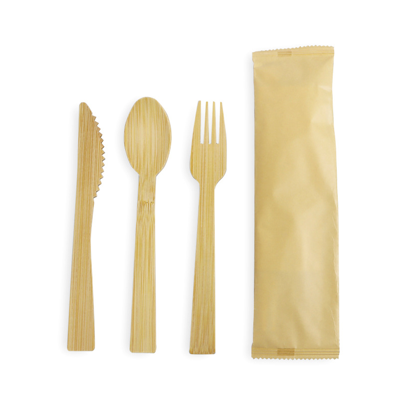 OEM Factory Custom Logo Eco-Friendly Disposable Bamboo Cutlery Set Modern Style Spoon Fork Knife for Catering Parties Take-Out