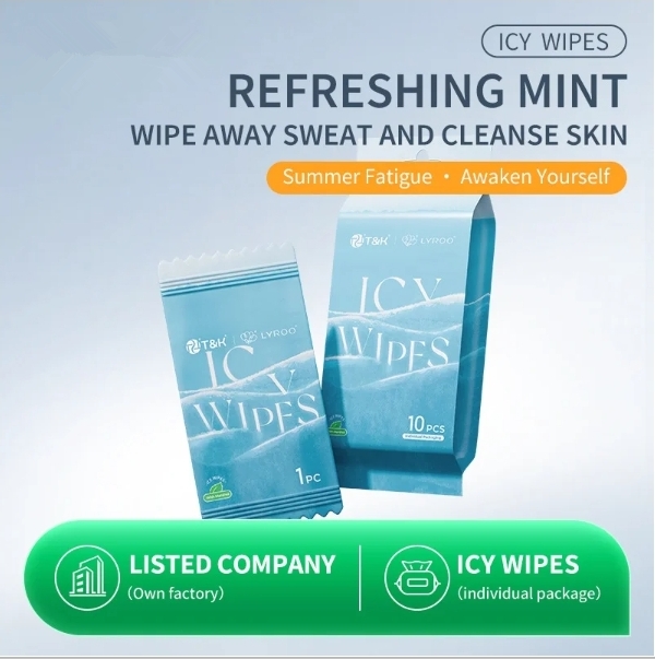OEM Factory Custom Logo Eco-friendly EDI Pure for Water 10pcs Cold Wet Wipes for Skin Cleaning & Cooling Wiping Away Sweat 图3
