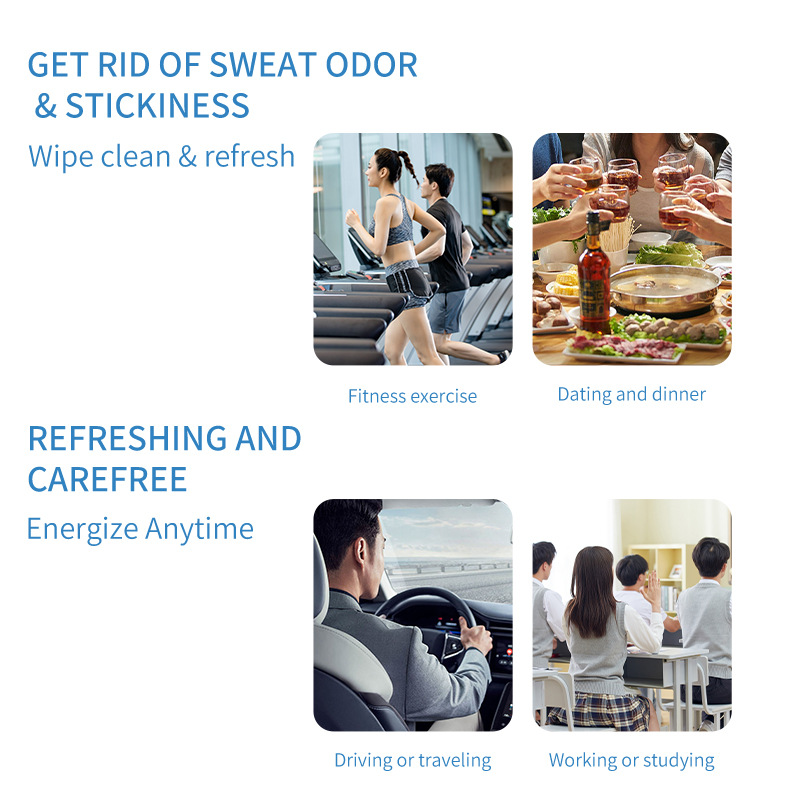 OEM Factory Custom Logo Eco-friendly EDI Pure for Water 10pcs Cold Wet Wipes for Skin Cleaning & Cooling Wiping Away Sweat 图6