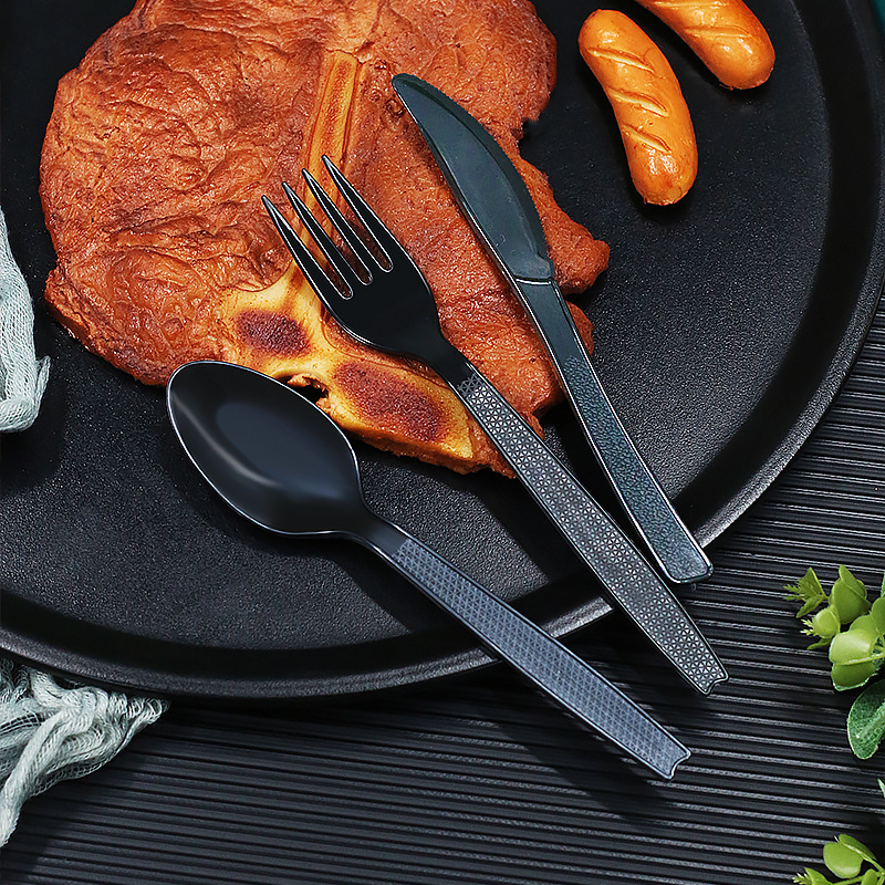 OEM Factory Custom Logo Eco-Friendly Thickened Transparent Knife Fork Spoon Disposable Cutlery for Party Dessert Take-Out 图4