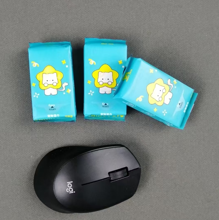 OEM Factory Custom Logo Mini Portable 6 Count Eco-Friendly Pet Wipes for Cleaning Pet Mouth Eye Nose Claws Fully Body 图6