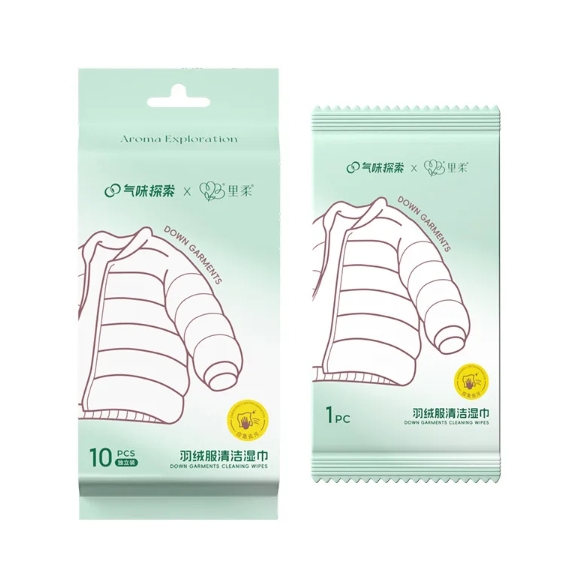 OEM Factory Custom Logo Strong Decontamination 10pcs Down Jacket Wipes Stain Remover Cloth Care for Cleaning 图5