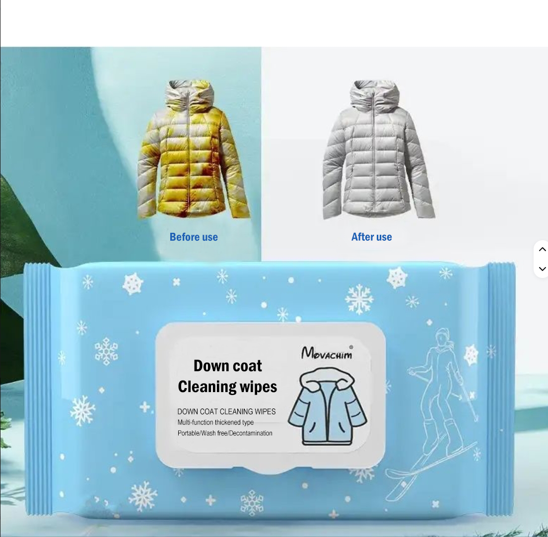 OEM Factory Custom Private Label Eco-Friendly Disposable 12pcs Down Jackets Wet Wipes for Cleaning Stain Remover Cloth Care 图2