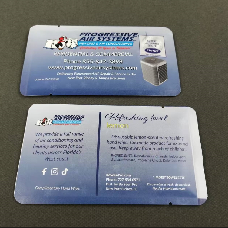 OEM Factory Customized Logo 2-Piece Wet Cleansing Wipes Four Side Seal for Cleaning Air Conditioning Banquet Restaurants Hotels 图5