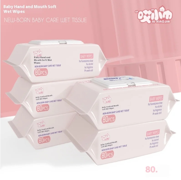 OEM Factory Customized Logo Eco-Friendly Soft Non-Irritating 80pcs Baby Wet Wipes for Infants Full Body Skin Cleansing Wipes 图2