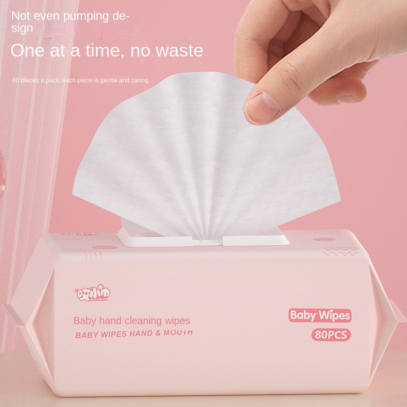 OEM Factory's 80pcs Eco-Friendly Baby Wet Wipes Custom Logo Soft Non-Irritating Cleansing Wipes for Baby's Mouth Hands Nose 图4