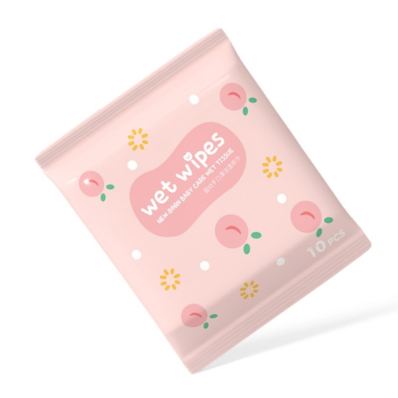 OEM Factory's Custom Logo 10 Pcs Eco-Friendly Soft Non-Irritating Baby Wet Wipes for Cleaning Baby Mouth Hands Nose