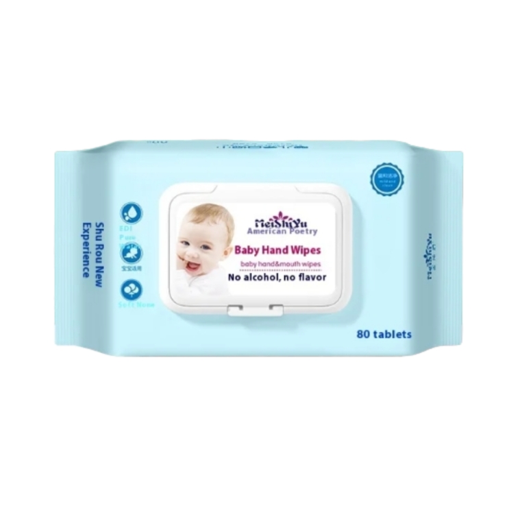 OEM Factory's High Quality 80pcs Non-Irritating Baby Wet Wipes Custom Logo Eco-Friendly for Cleaning Baby's Mouth Hands Nose