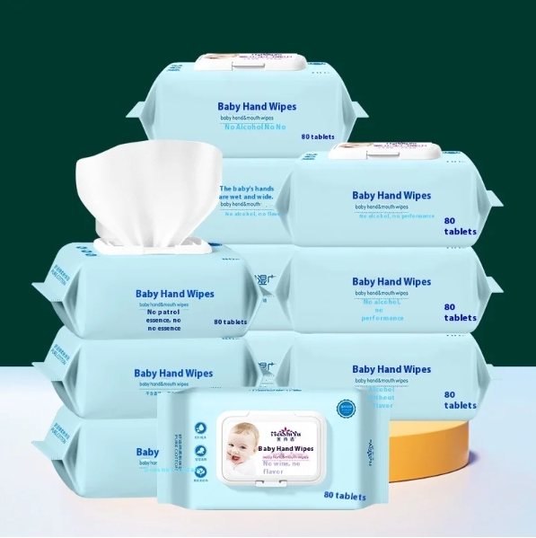 OEM Factory's High Quality 80pcs Non-Irritating Baby Wet Wipes Custom Logo Eco-Friendly for Cleaning Baby's Mouth Hands Nose 图4